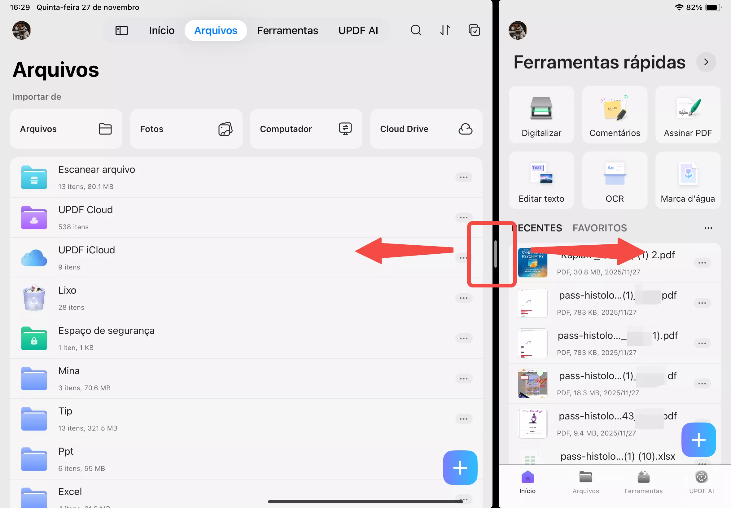 updf modo tela dupla