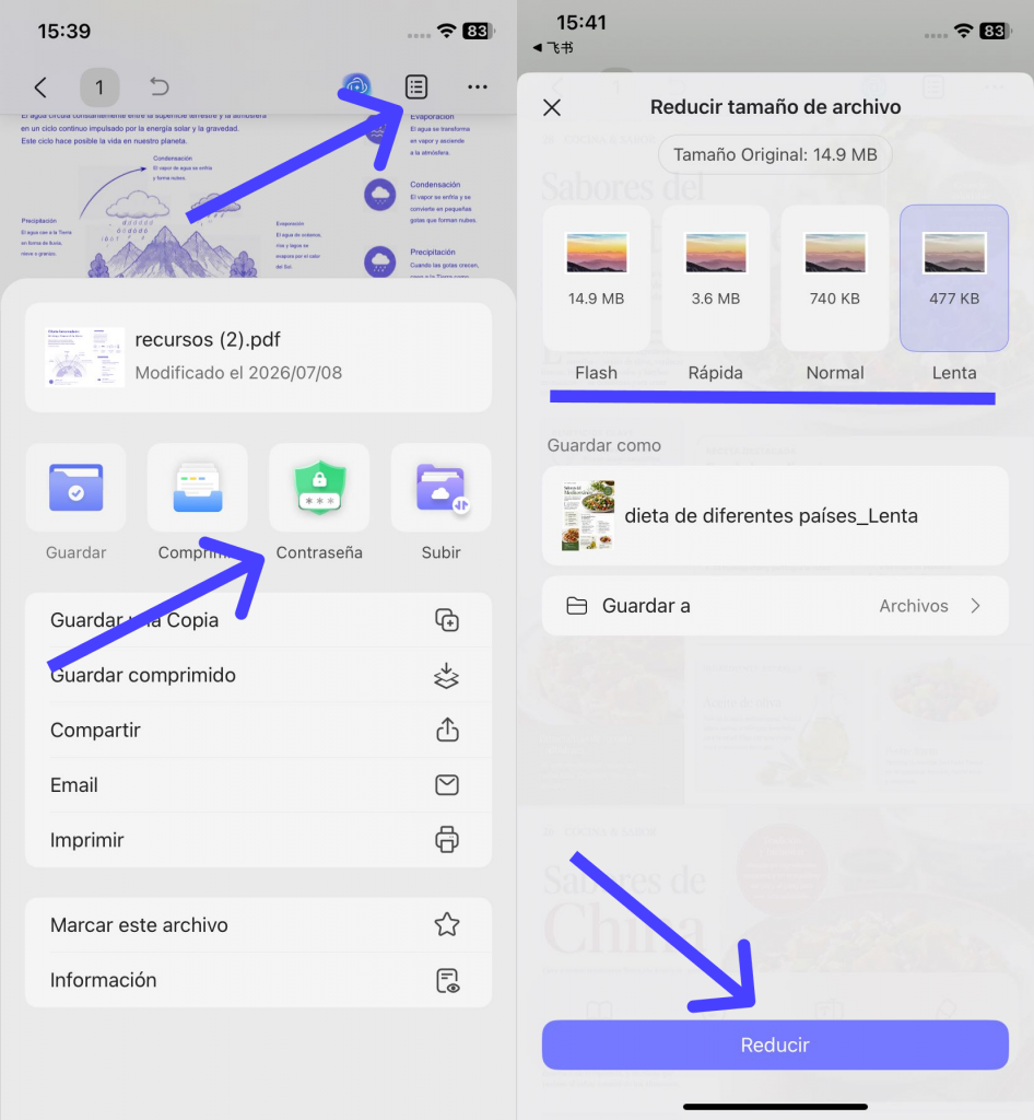 Reducir el tamaño de un PDF desde iPhone con UPDF