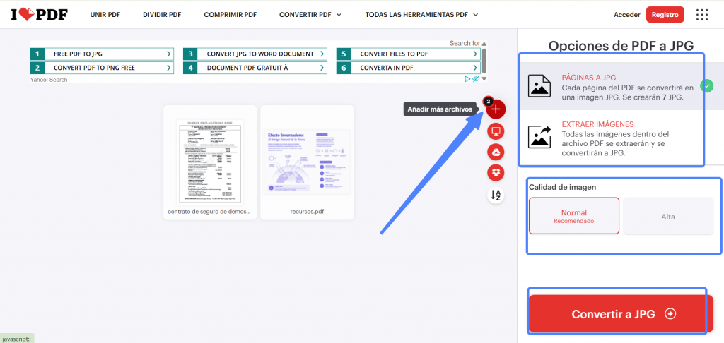 convertir PDF a JPG online gratis