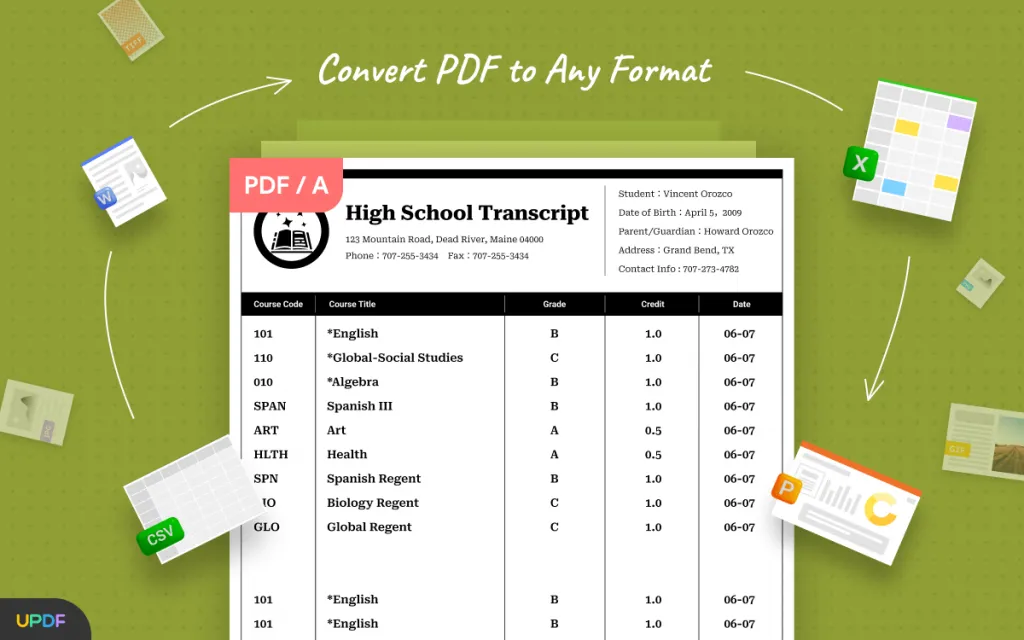 Convert PDF to excel using UPDF for removing blank rows