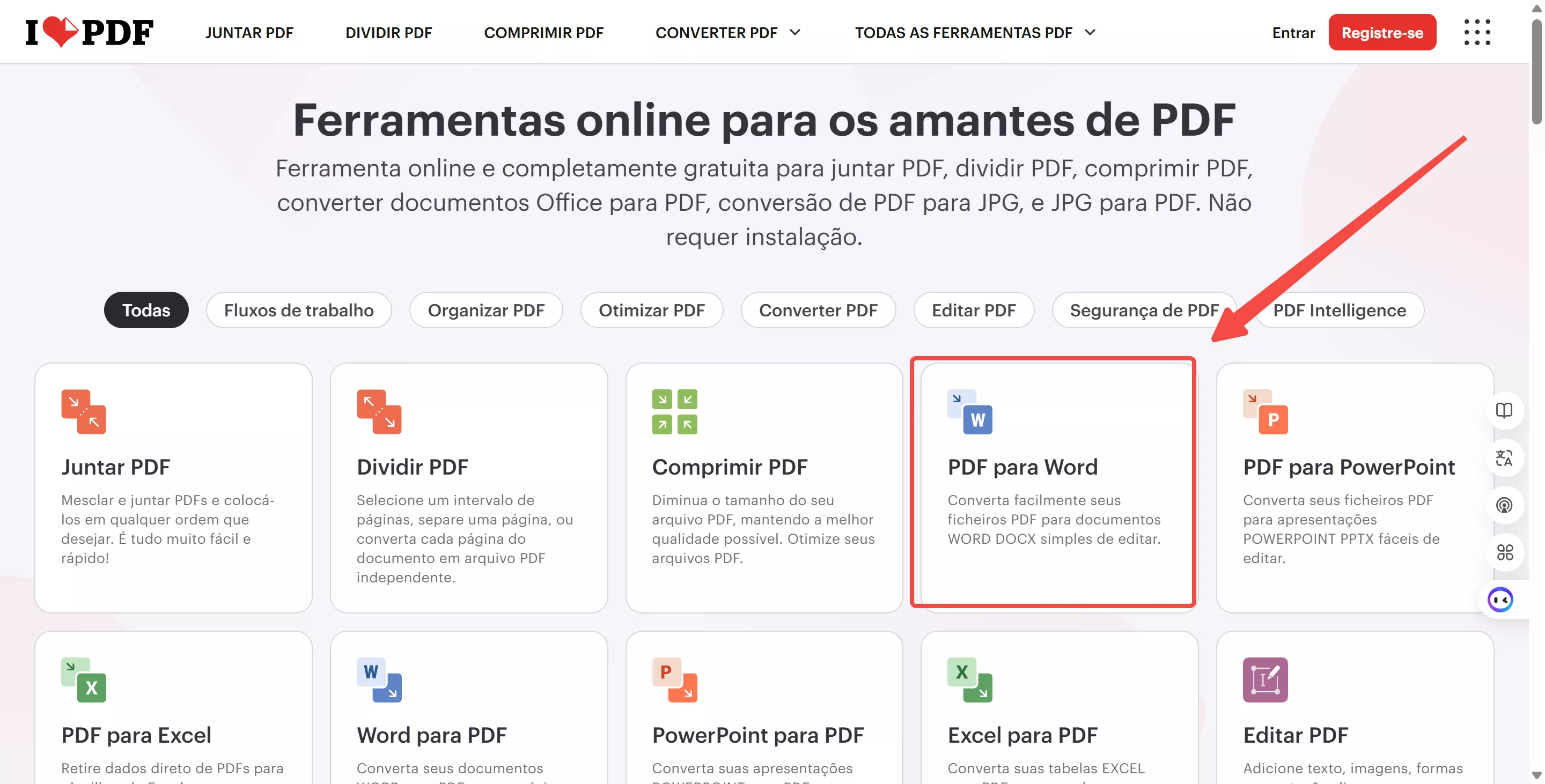 converter pdf em jpg com ilovepdf