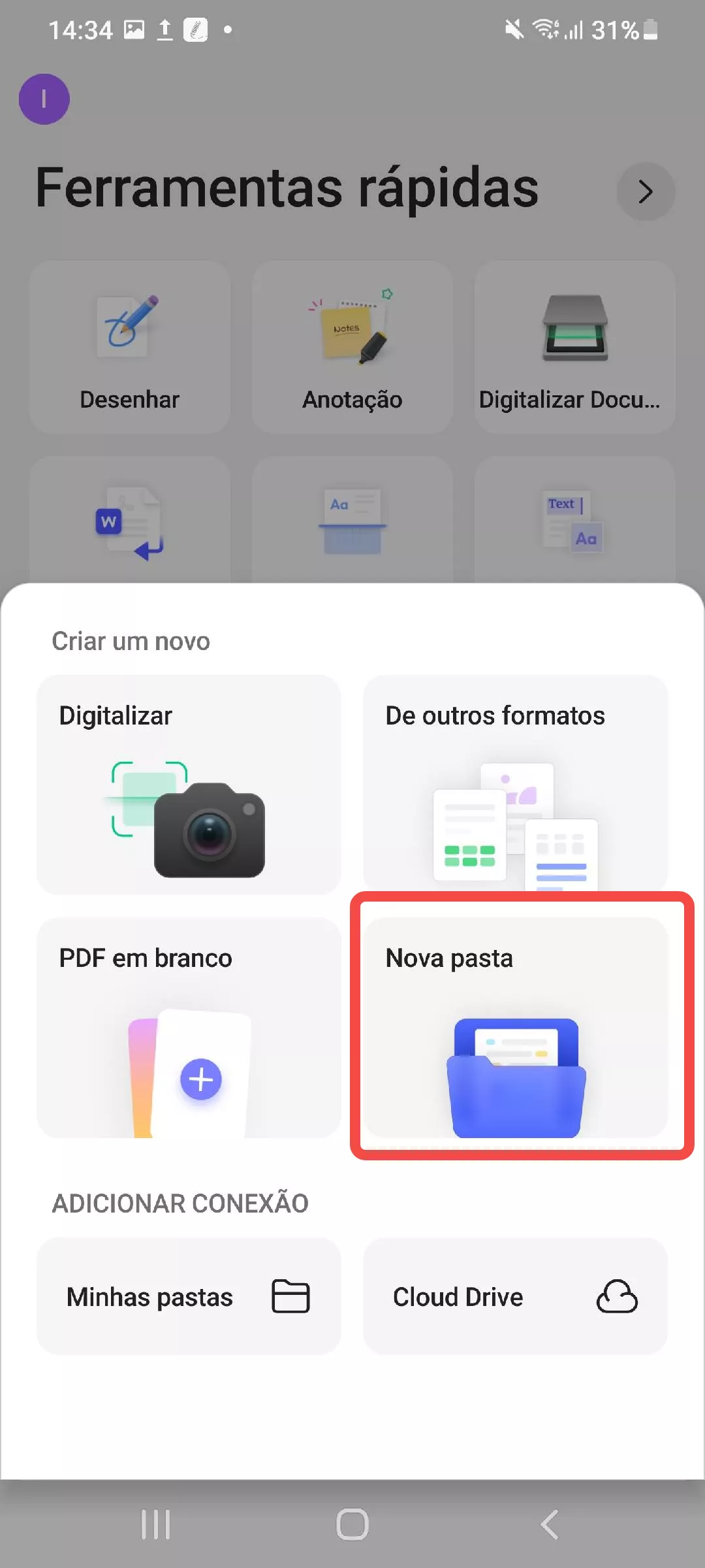 criar e gerenciar pastas