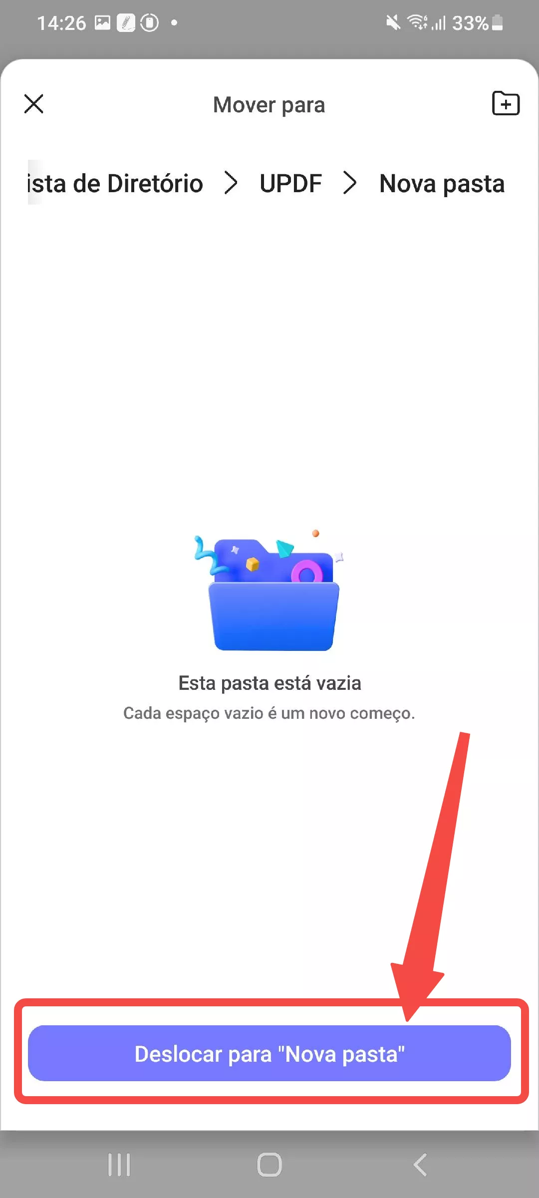 deslocar para nova pasta