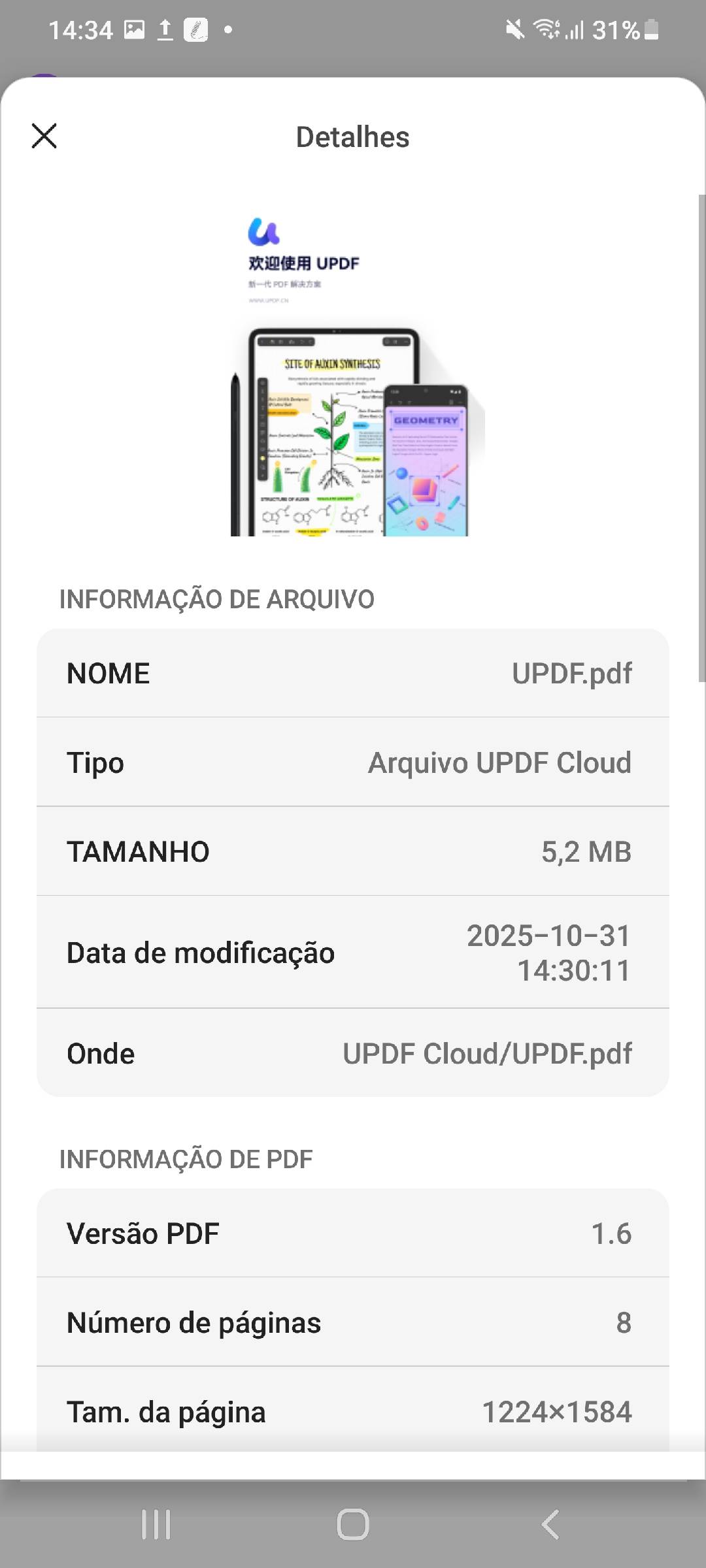 verificar as informações do pdf