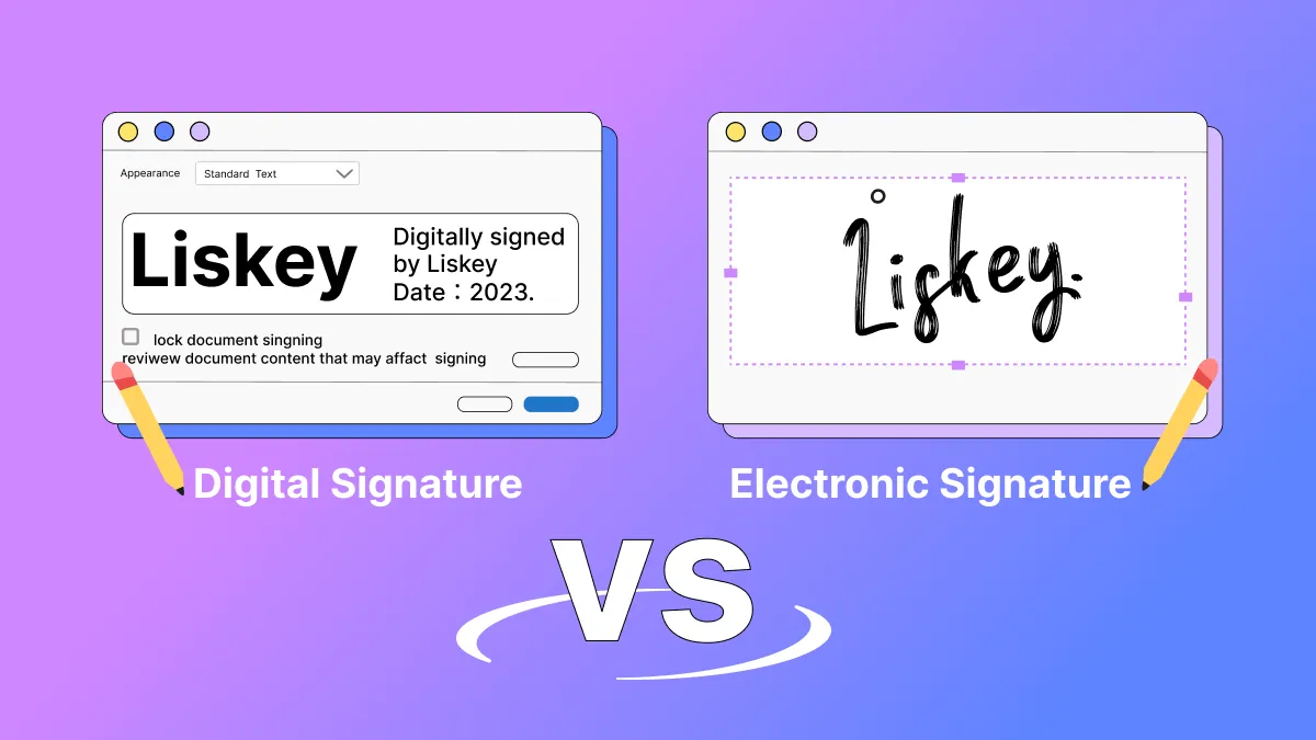electronic signature vs digital signature