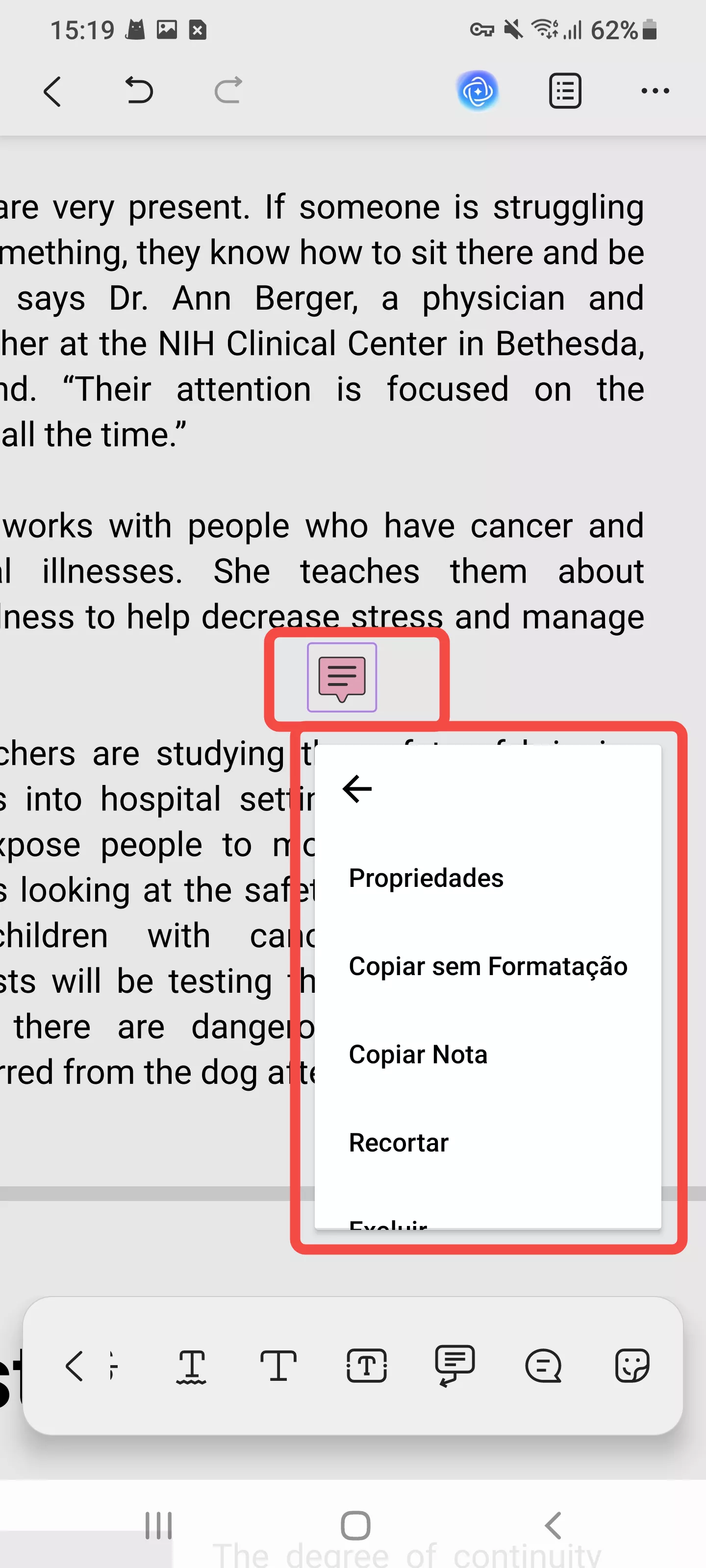 editar uma nota auto-adesiva