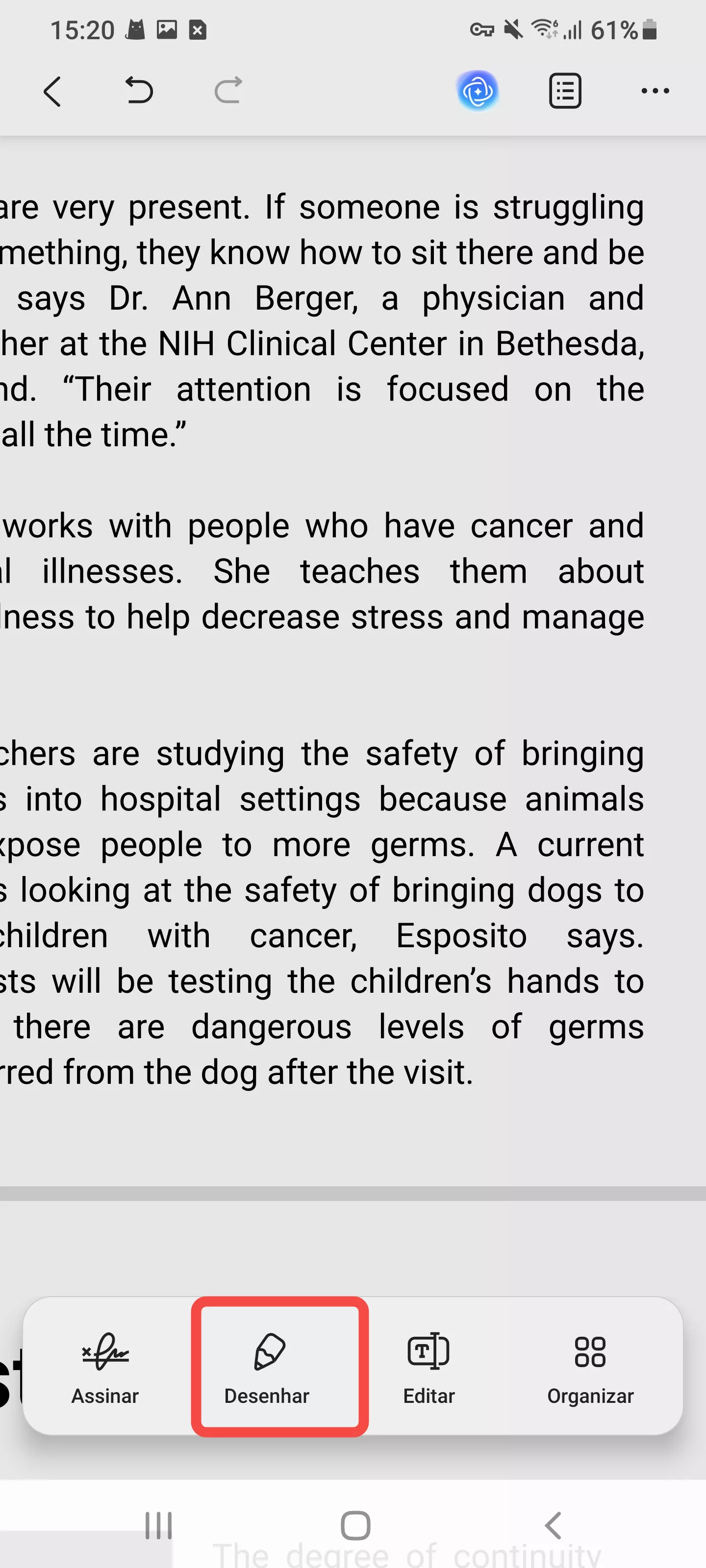 escolher lápis ou marcador