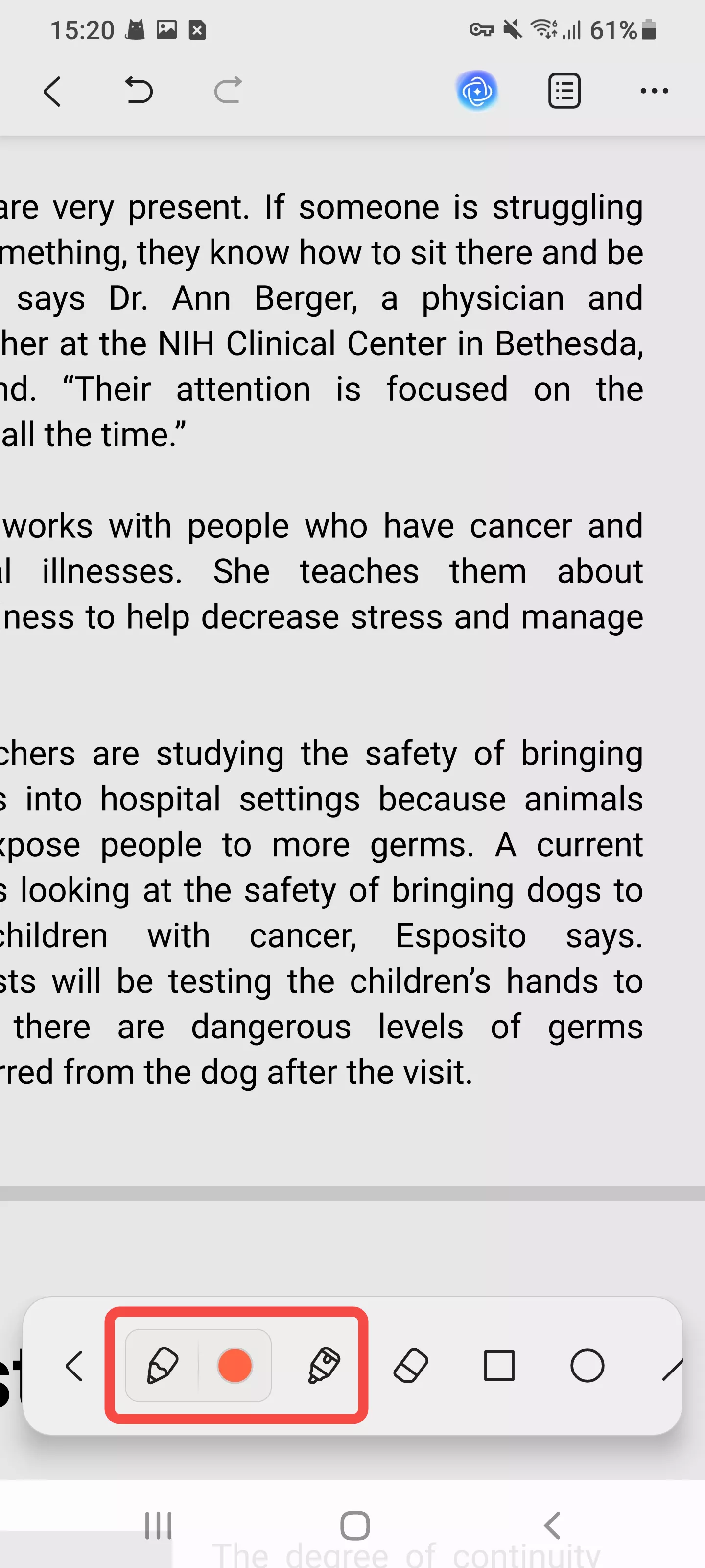 escolher lápis ou marcador