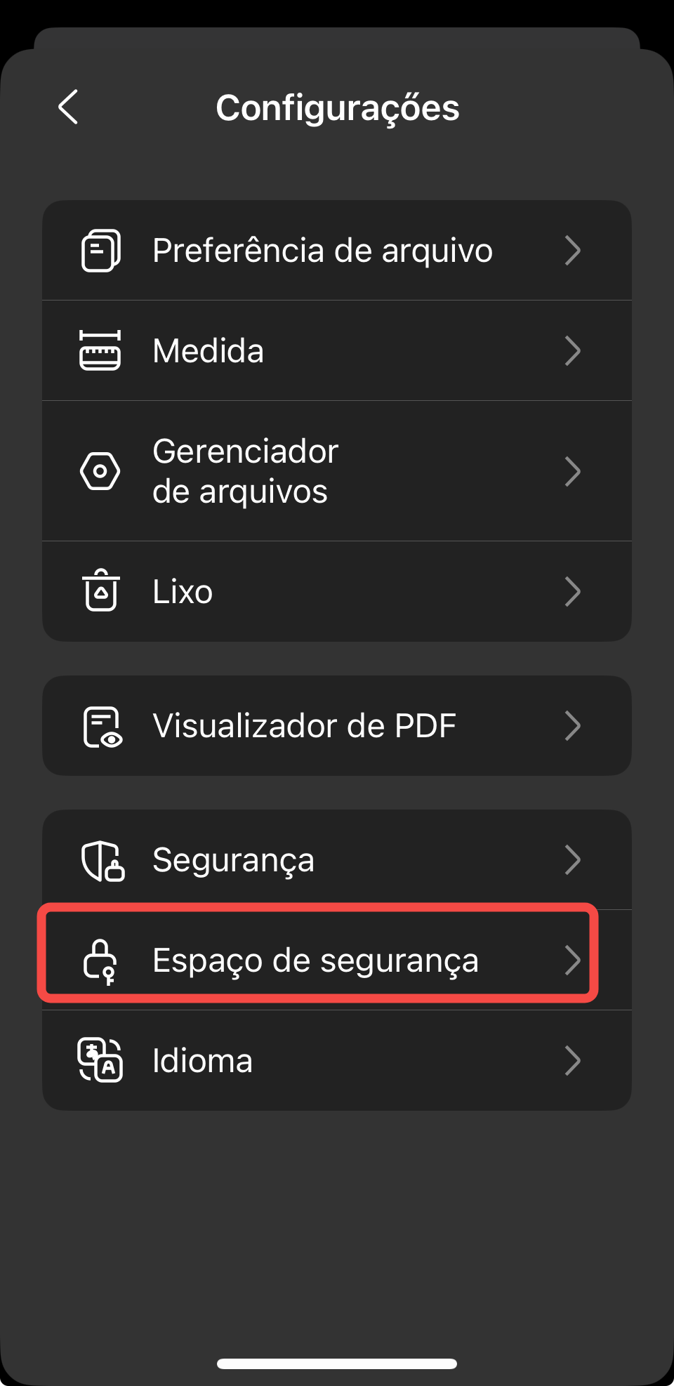 espaço de segurança