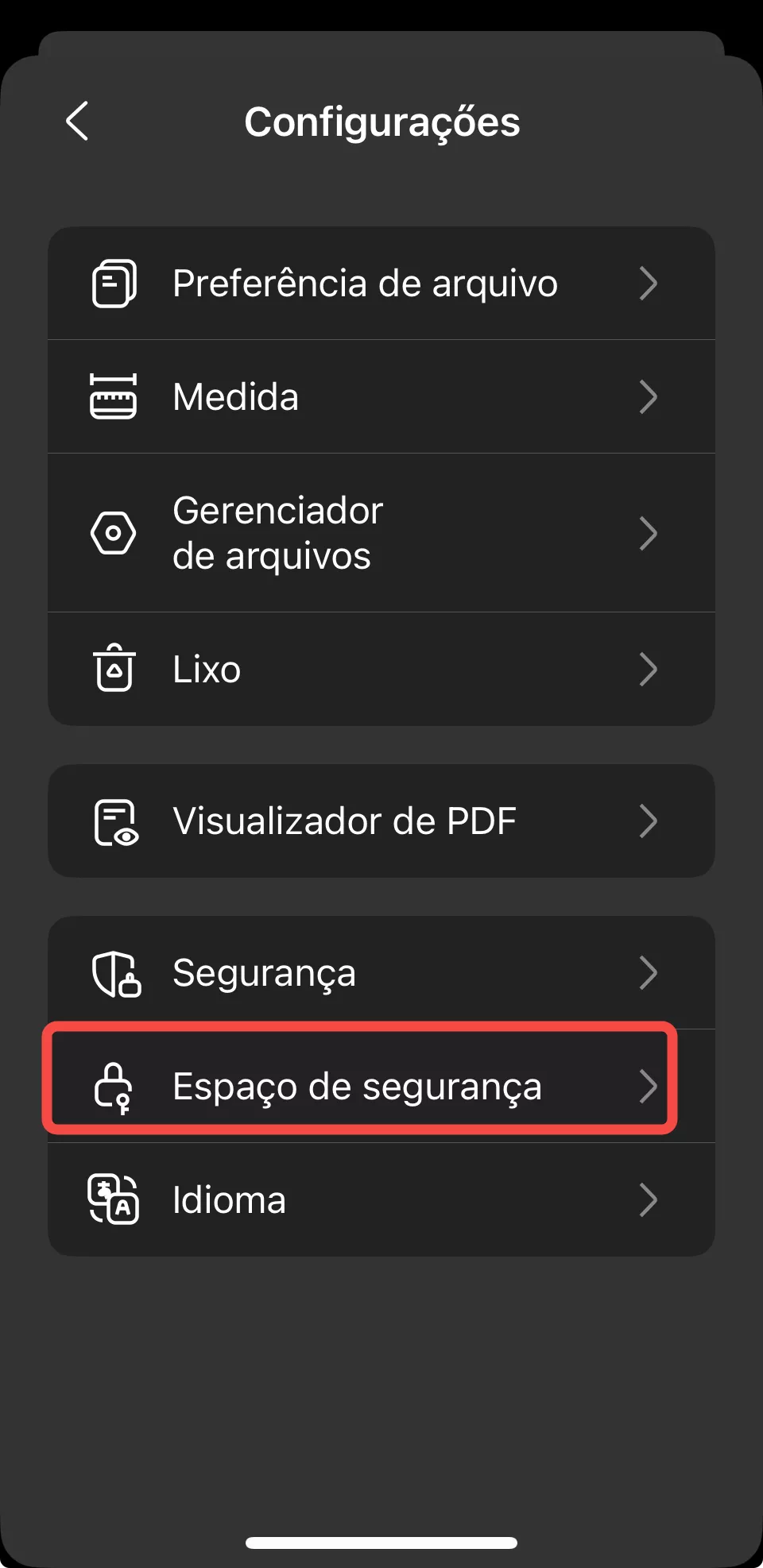 espaço de segurança