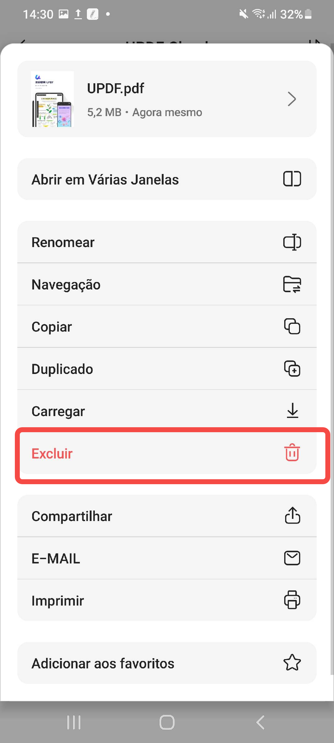 excluir pdfs