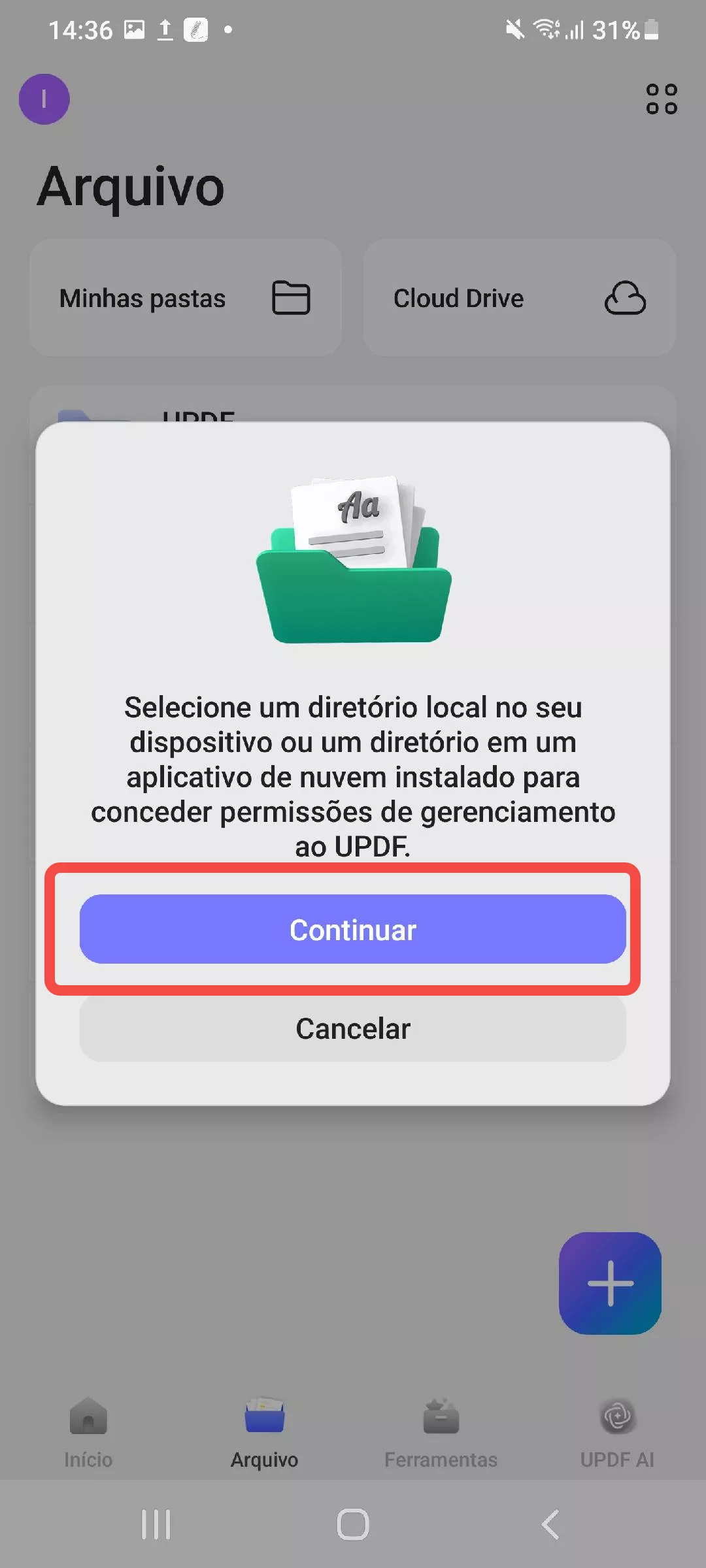 prosseguir para a próxima etapa