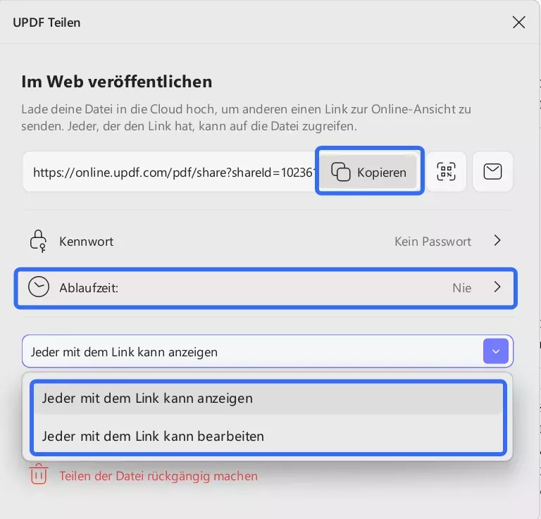 eder mit dem Link kann anzeigen