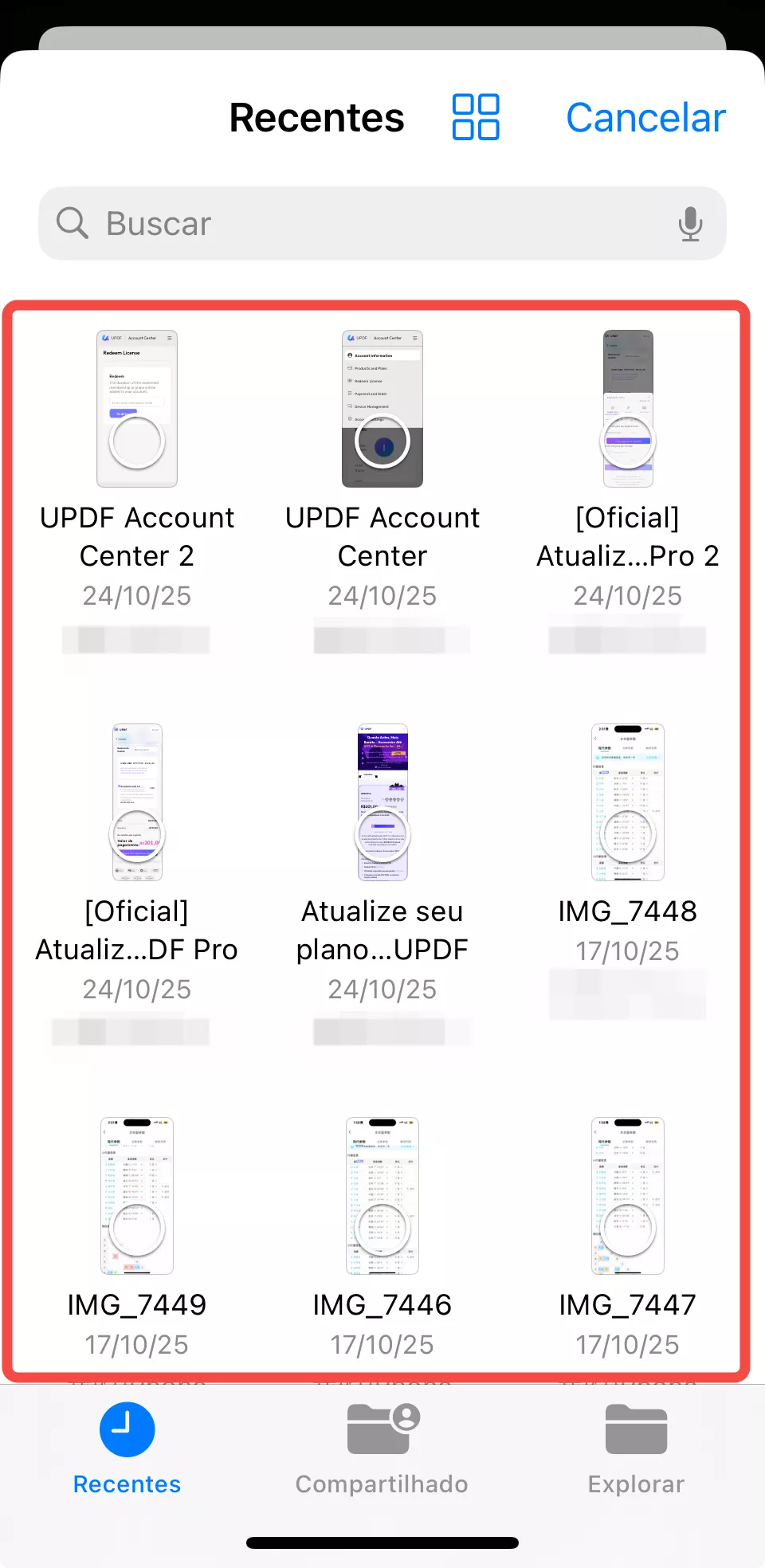 adicionar várias fotos