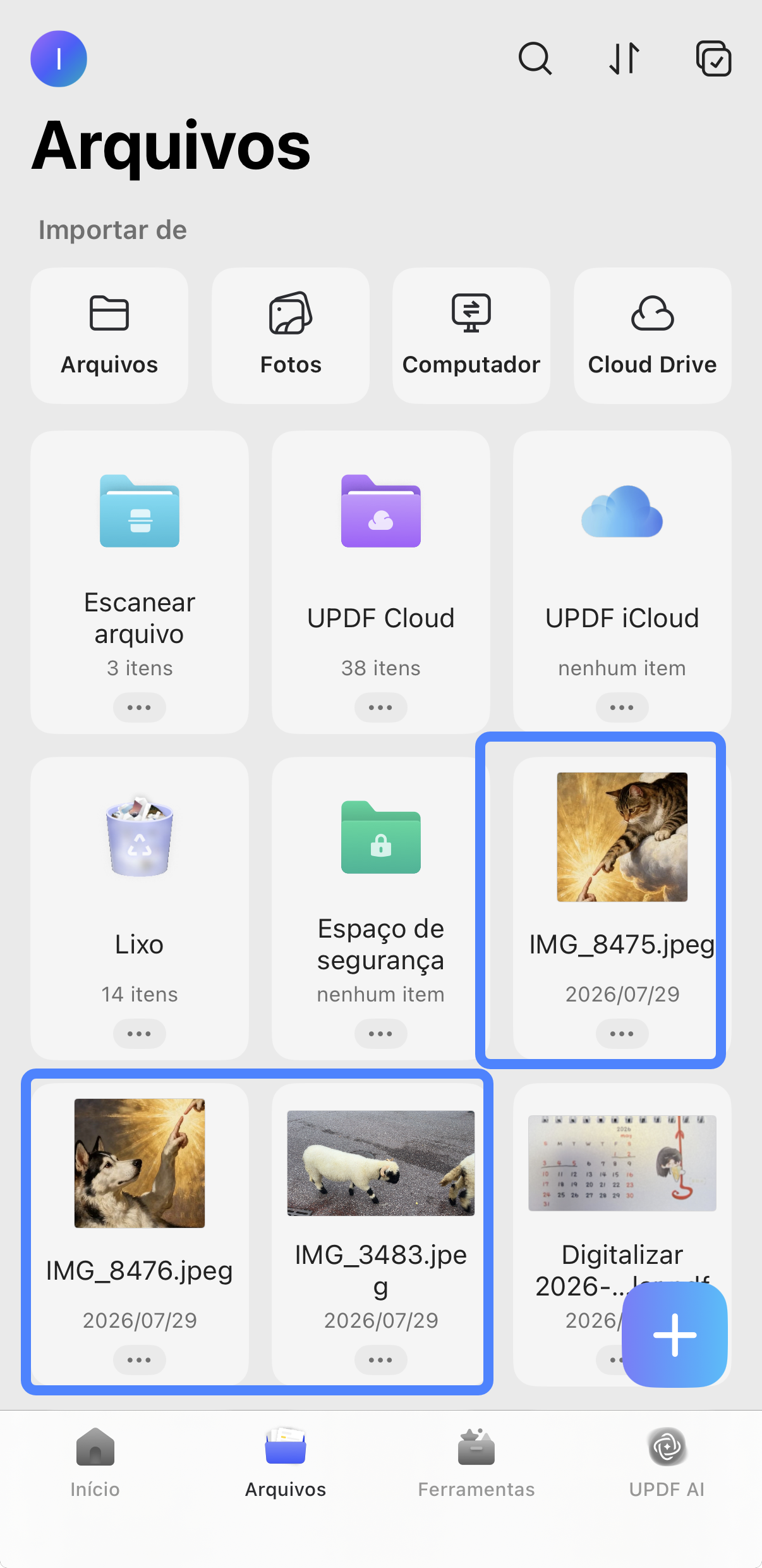 juntar PNG em PDF no iPhone