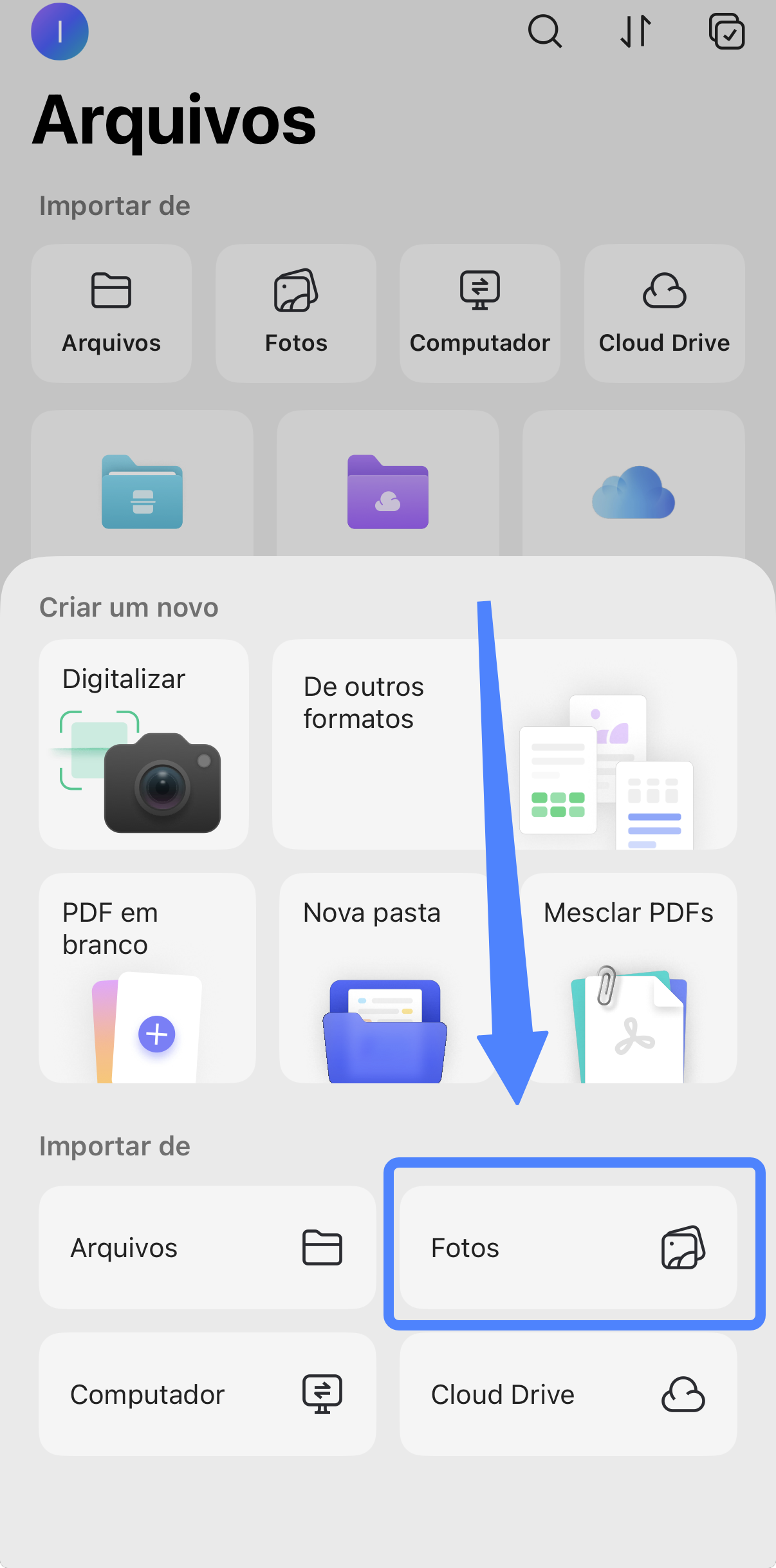 juntar PNG em PDF no iPhone