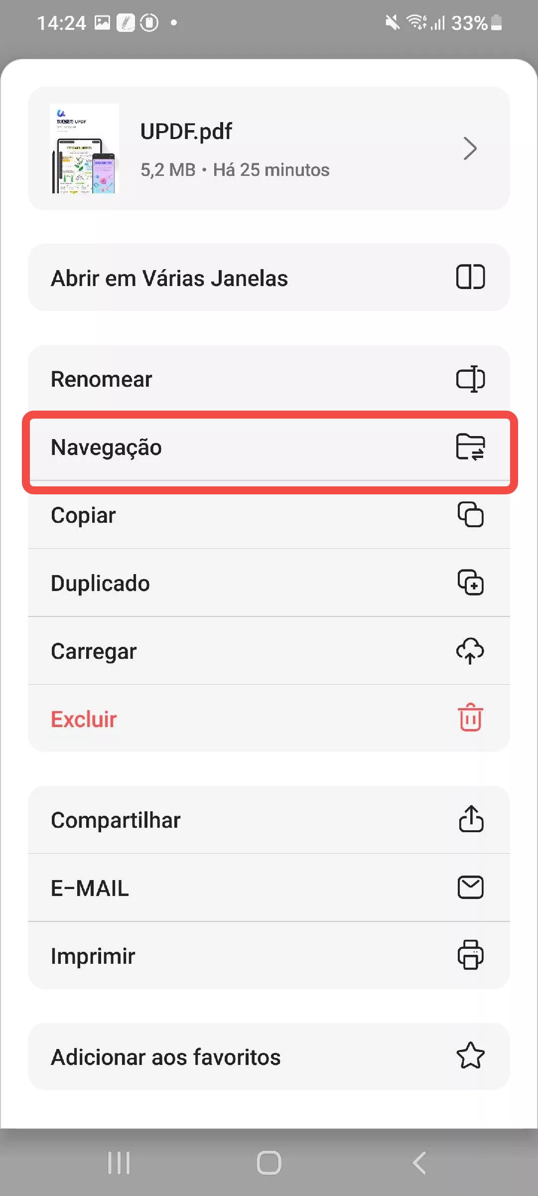 informações do documento pdf