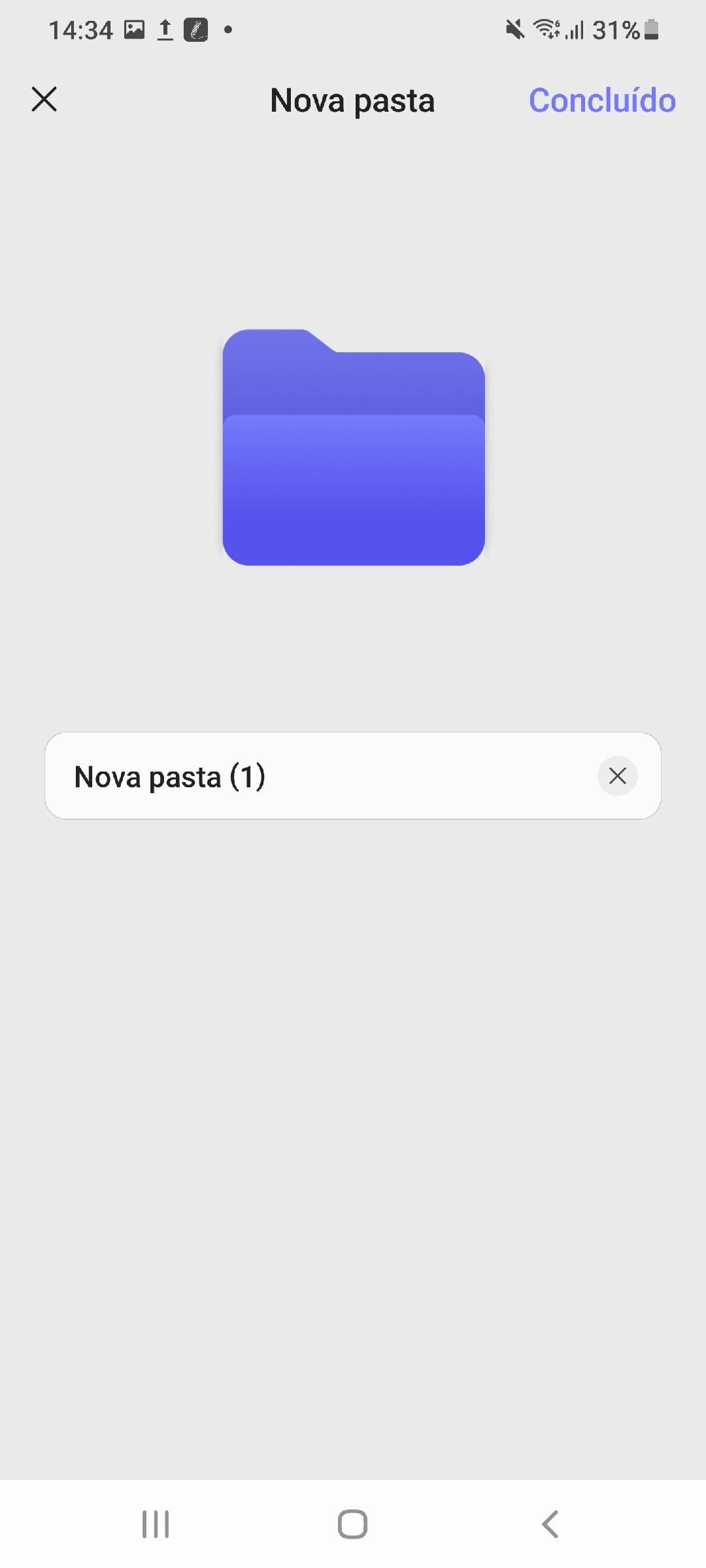 renomear a nova pasta
