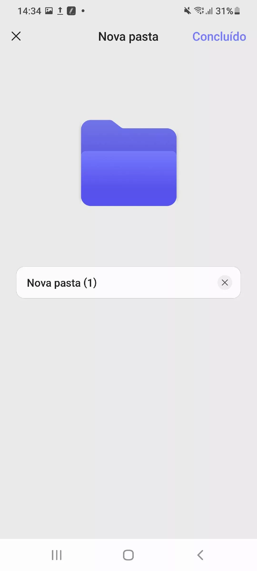 renomear a nova pasta