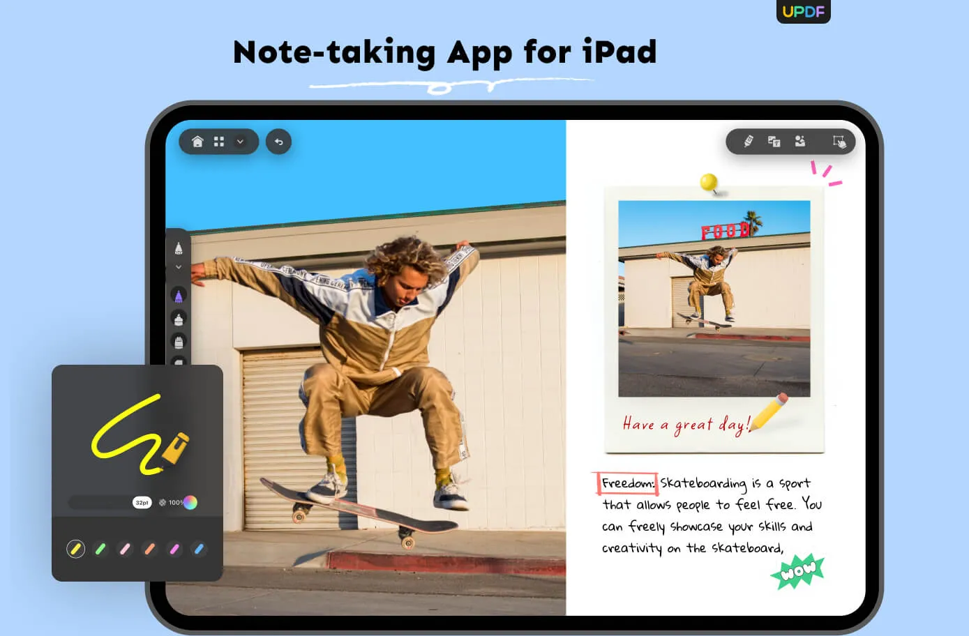 Note taking app for iPad UPDF
