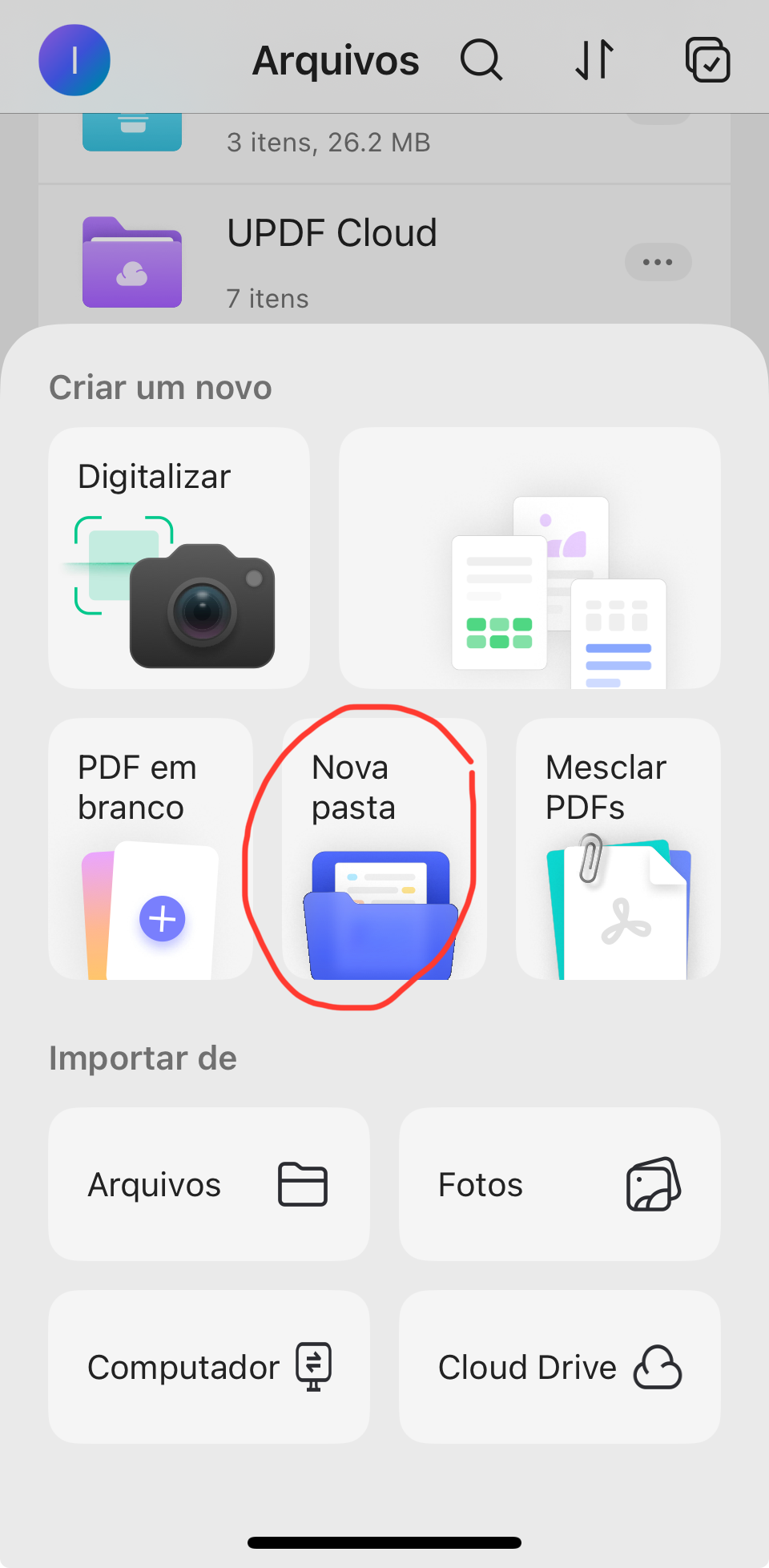 nova pasta