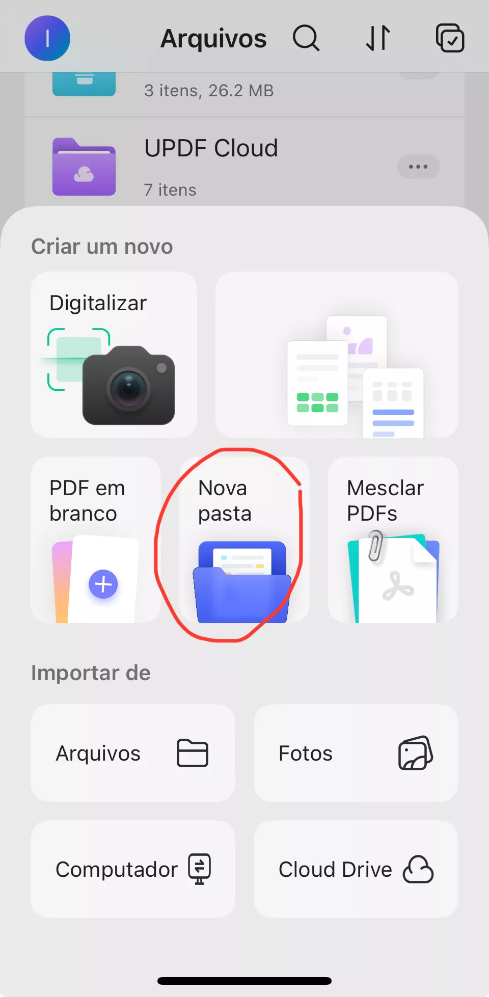 nova pasta