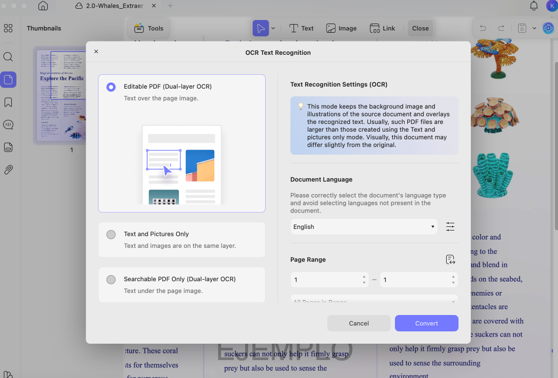 perform ocr jpg to pdf