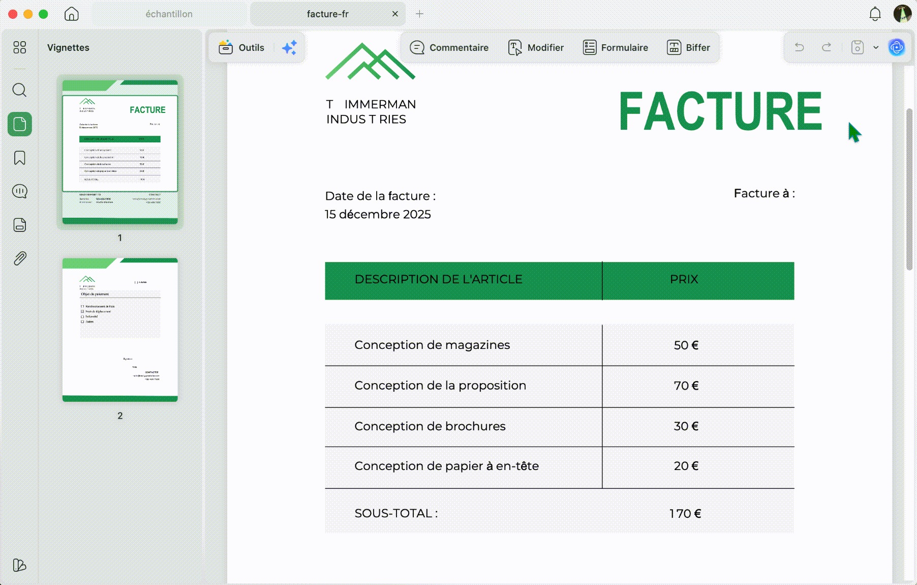 partager un lien en lecture seule avec UPDF sur Mac