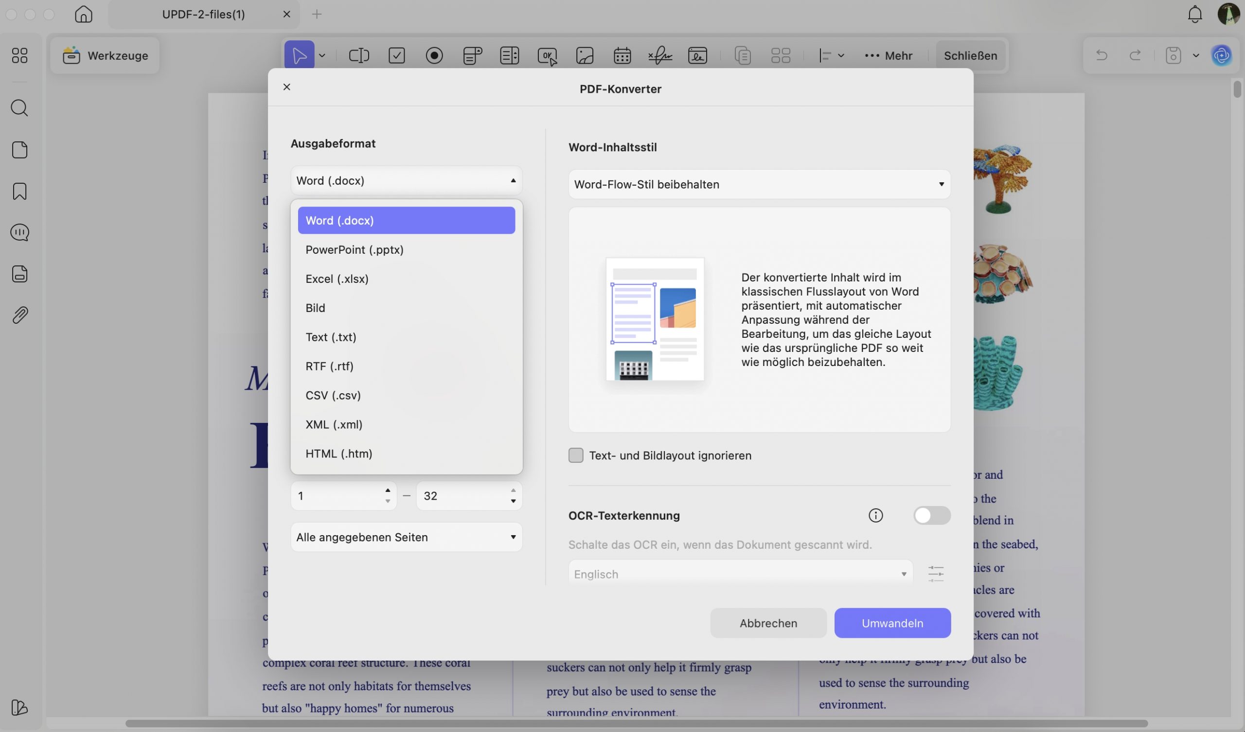 PDF-Dateien in andere Formate konvertieren