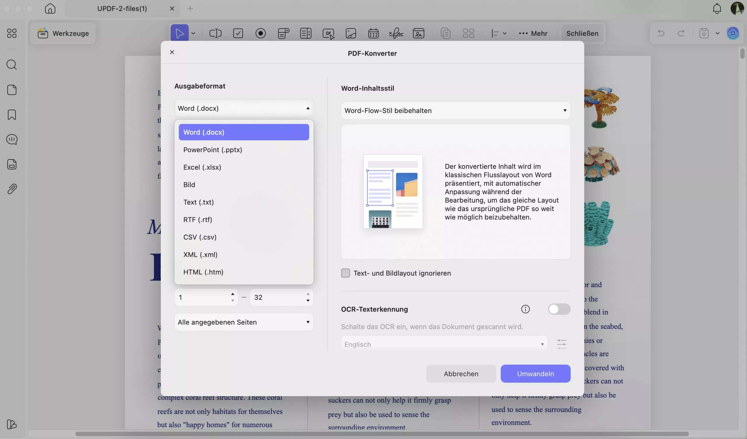 PDF in anderen Format umwandeln
