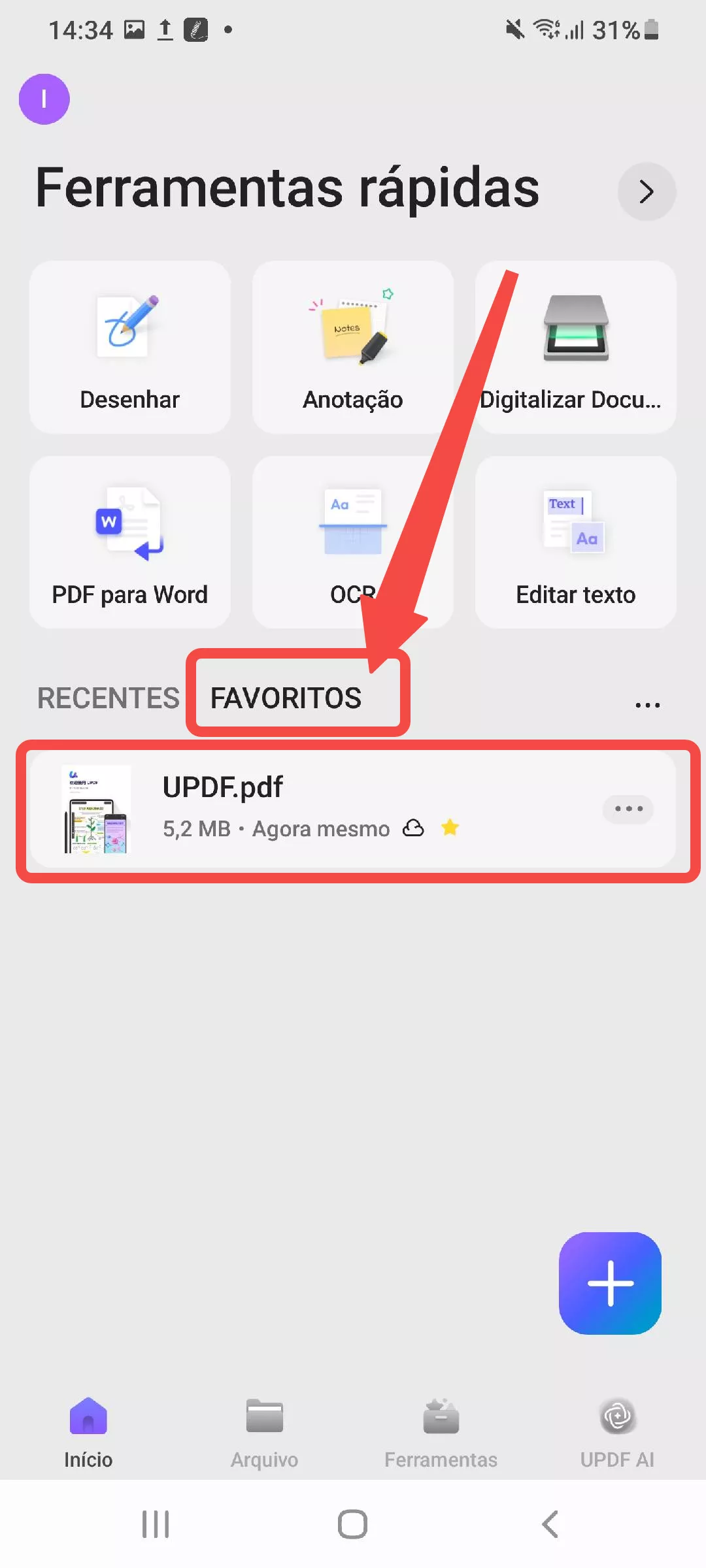 pdfs em favoritos