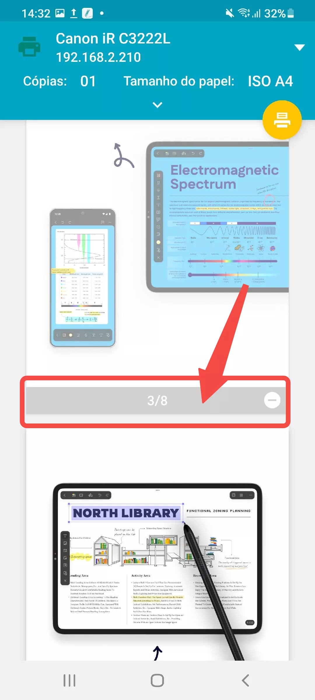 pré-visualização antes de imprimir o pdf