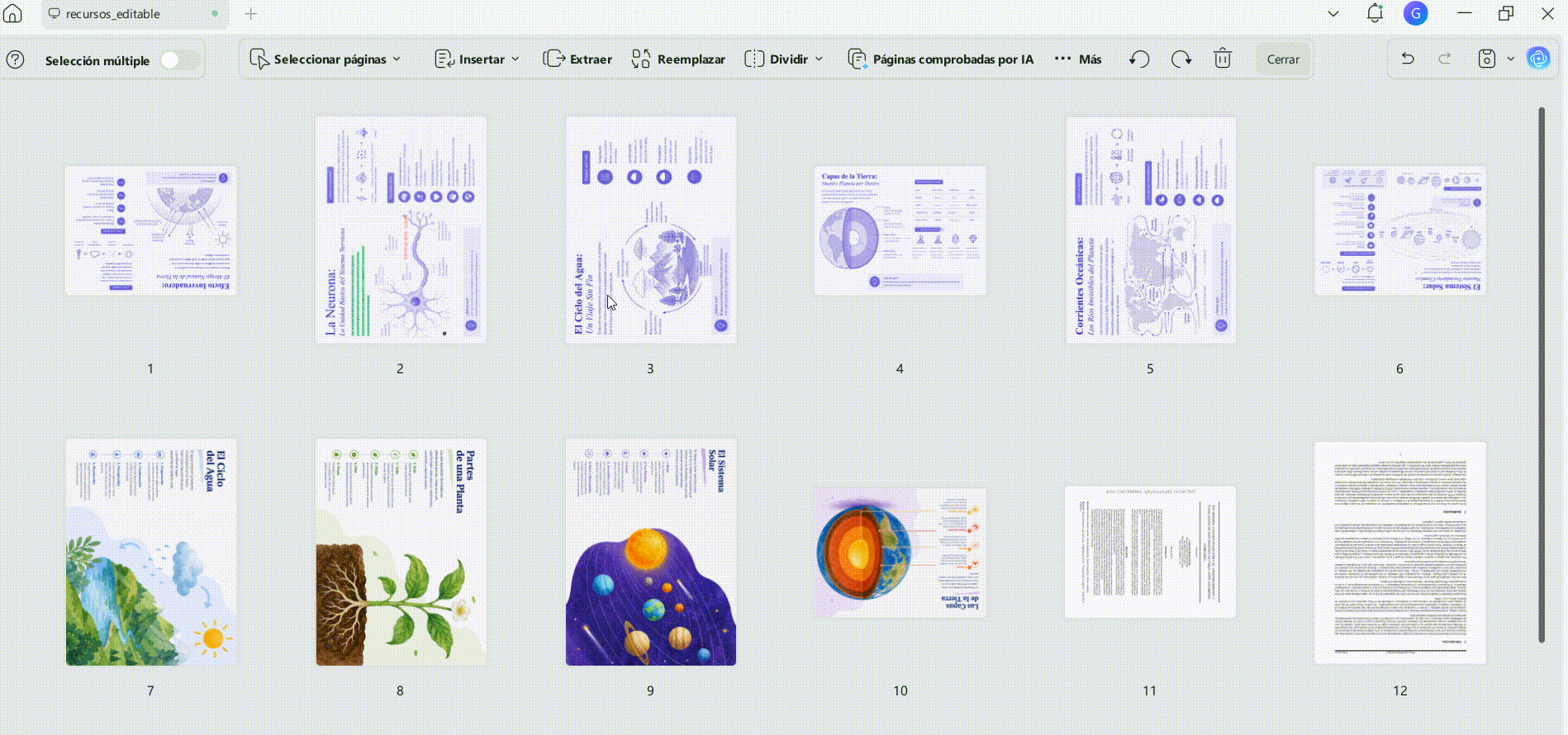Girar páginas verticales u horizontales de pdf