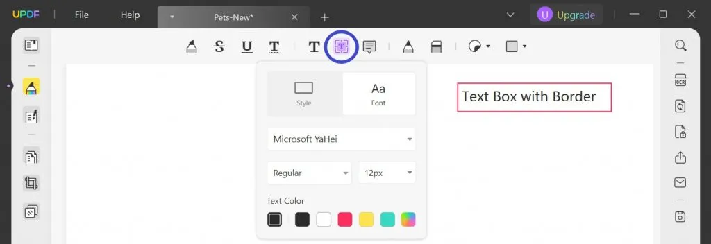 how to insert text box in pdf