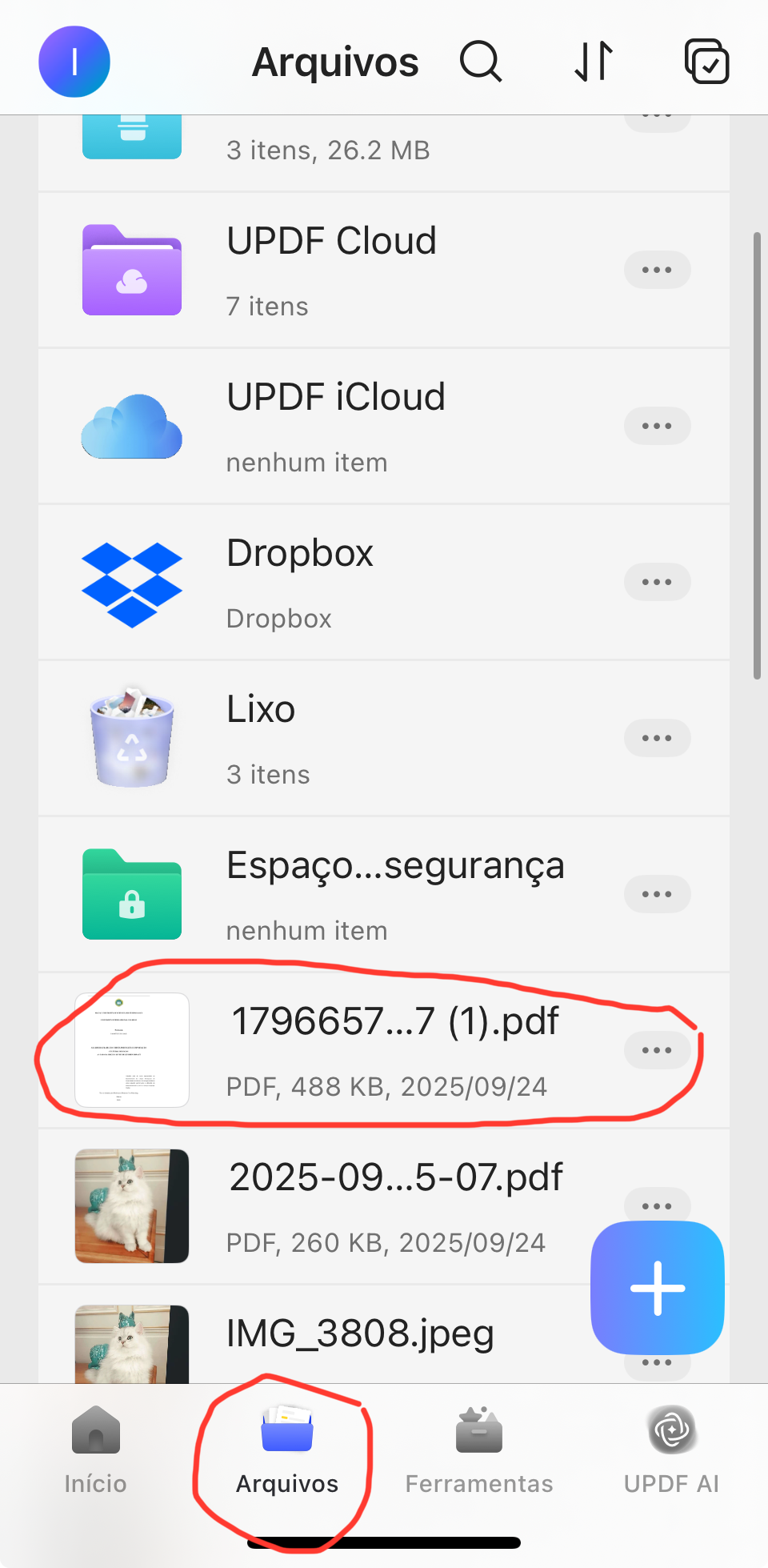 você poderá acessar o PDF recém-criado na aba "arquivos".