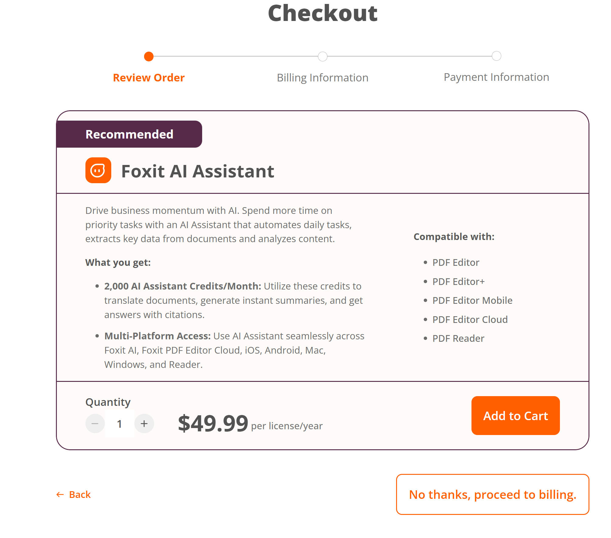 Add AI or not for the foxit student discount payment