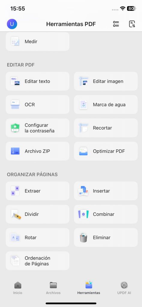 Combinar varios documentos en un PDF en iPhone