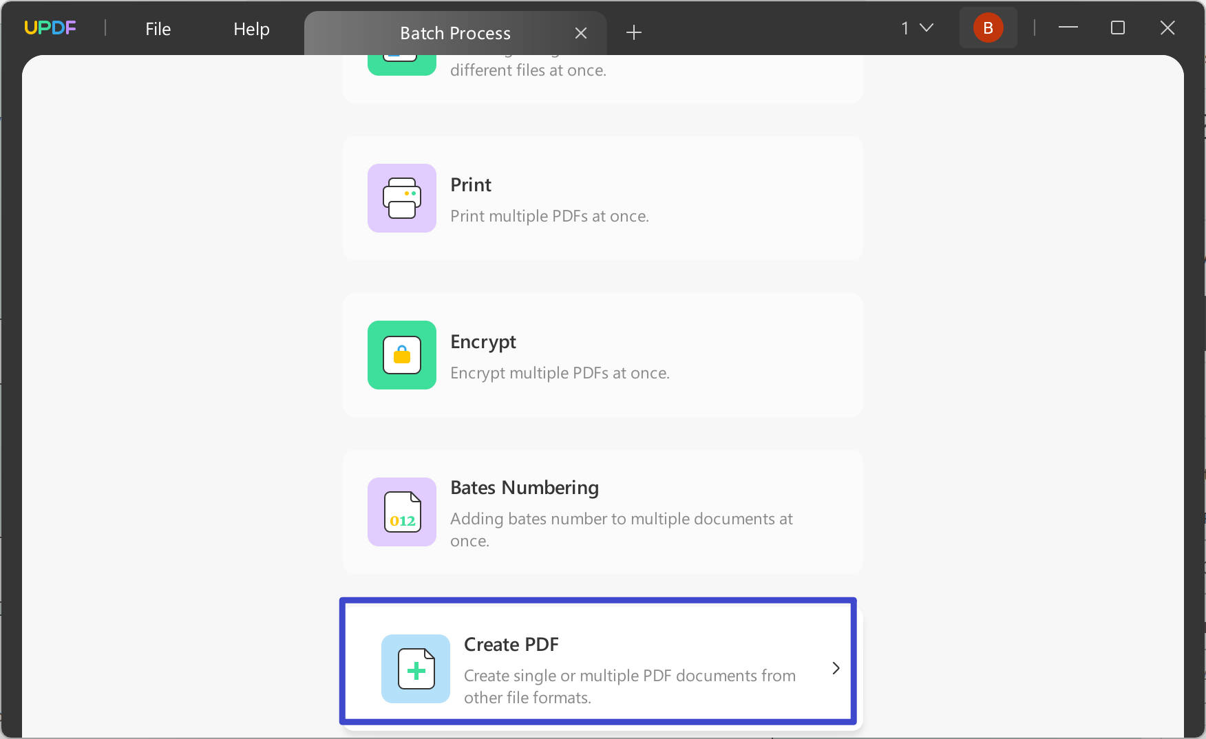 Select batch create PDF