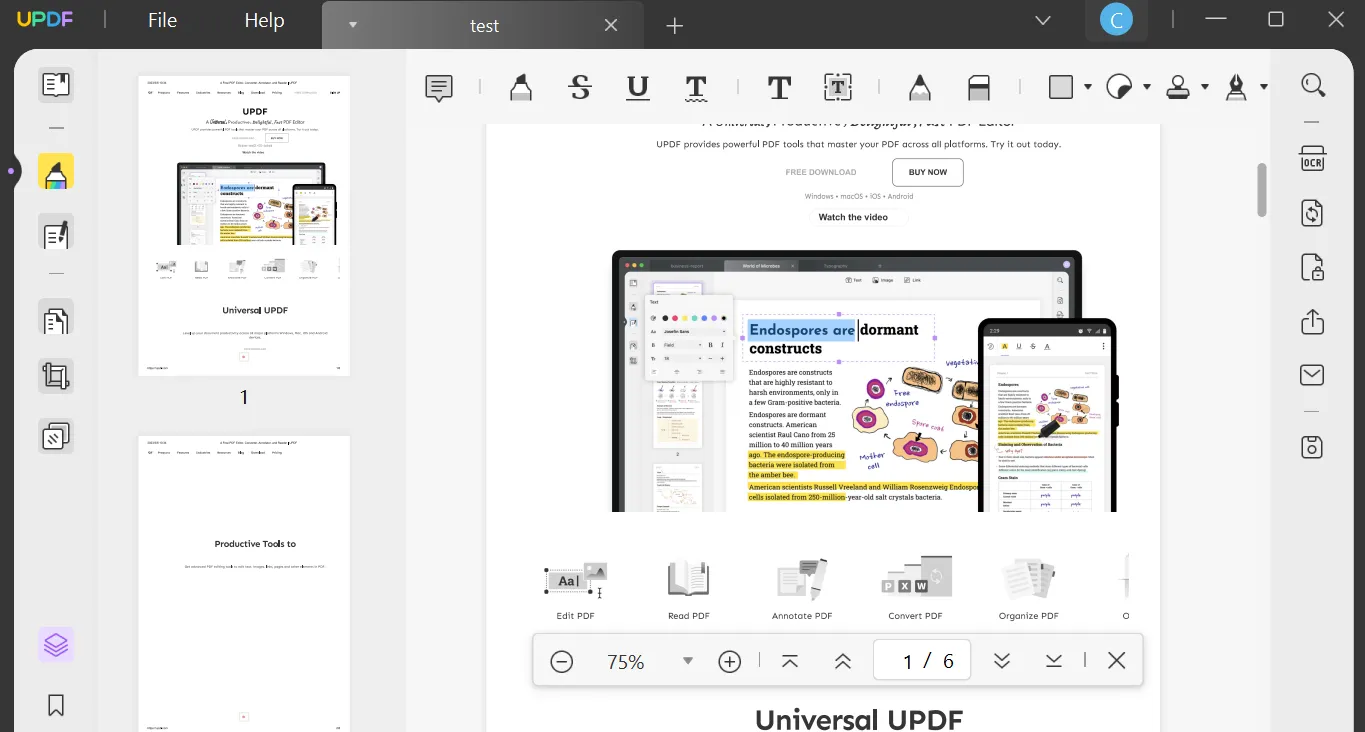 PDF Hervoheben entfernen - UPDF für Windows