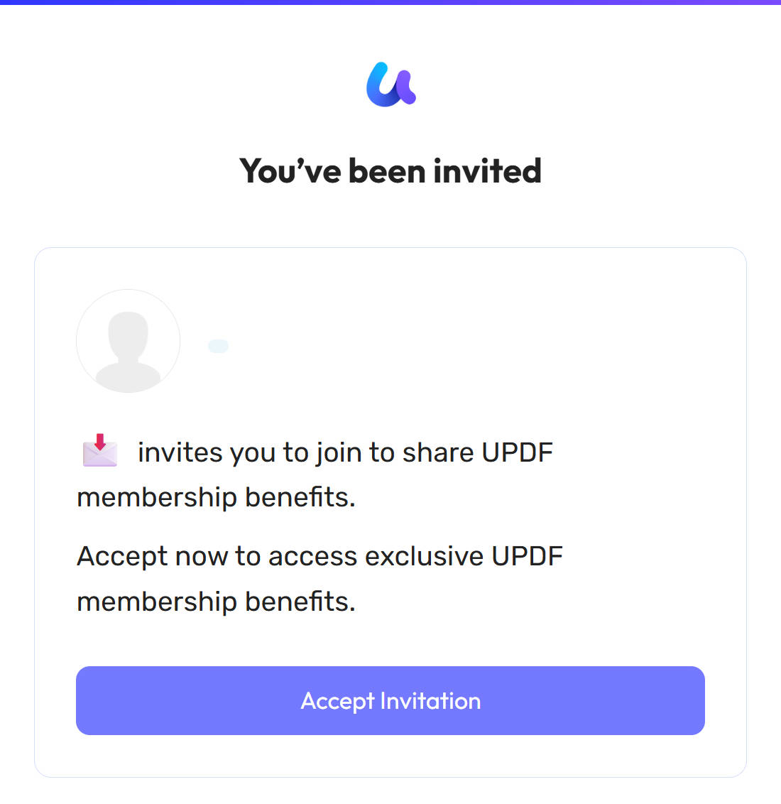 Accept as a member updf enterprise plan