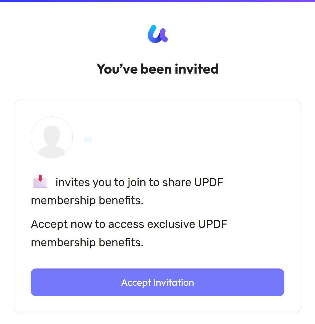 Accept as a member updf enterprise plan