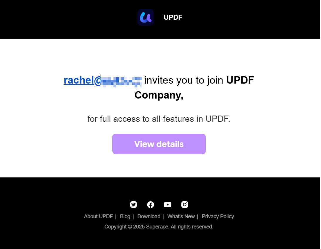 accept invitation in email. 