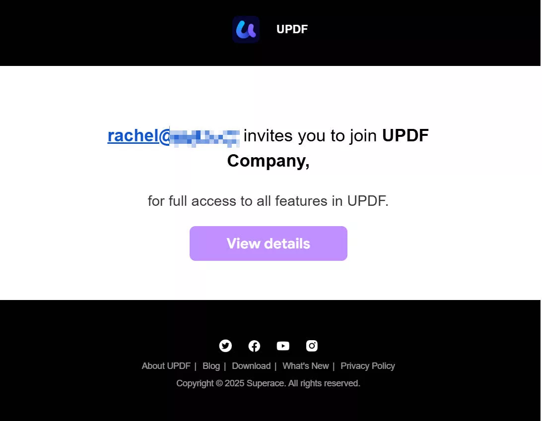 accept invitation in email.