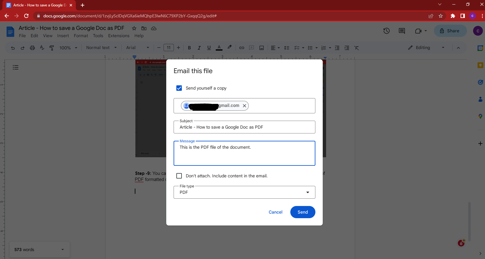convertir google doc en pdf