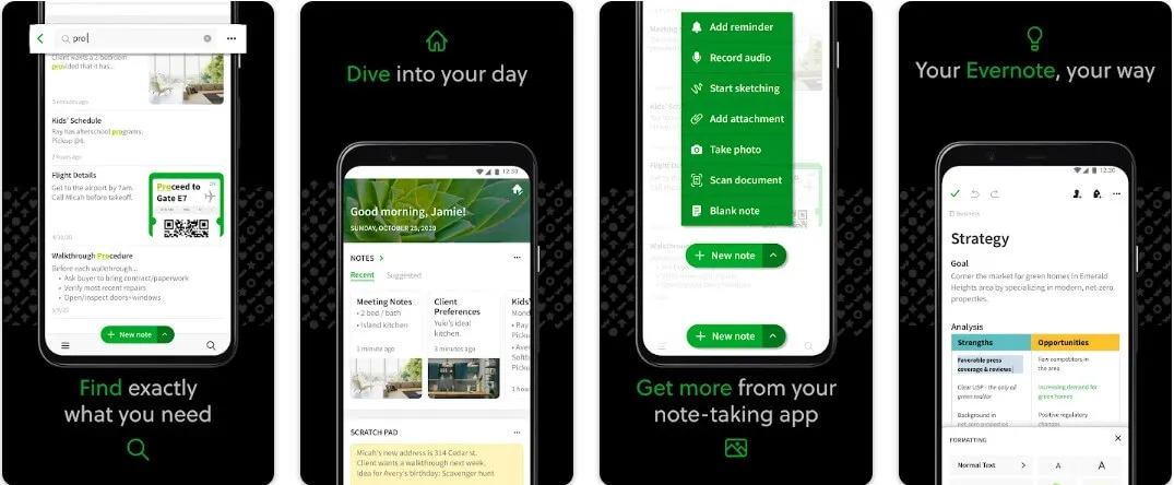 search for productivity apps evernote