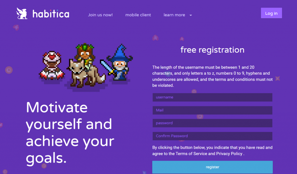 Habitica - One of free productivity apps for students
