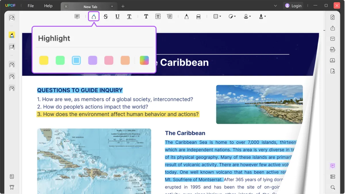 Annotating book pages by encircling and highlighting. Colors and