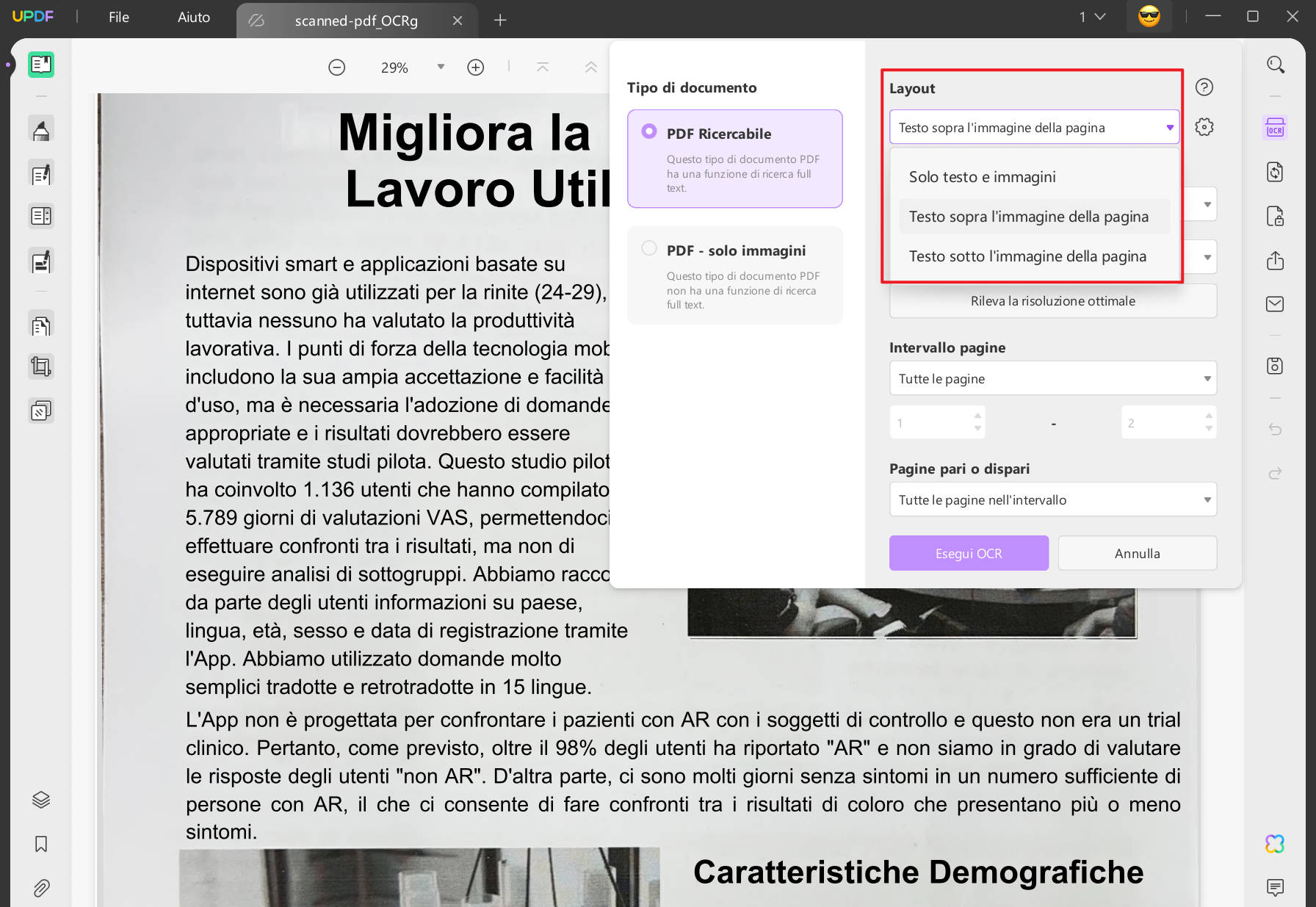 Convertire PDF scansionato in PDF modificabile con OCR
