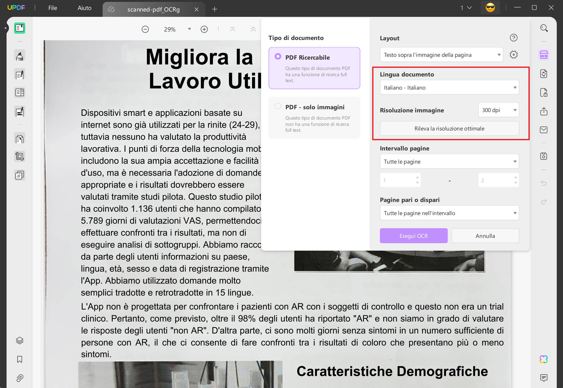 Convertire PDF scansionato in PDF modificabile con OCR