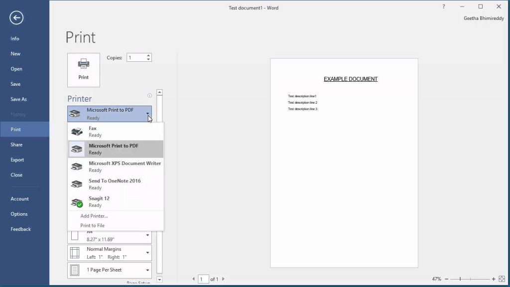 print ms word to pdf